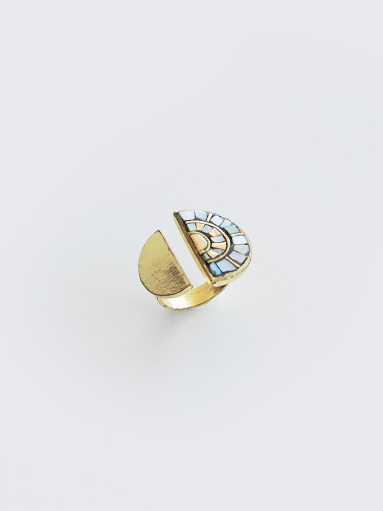 Mosaic Rays Ring Shell - Kingfisher Road - Online Boutique