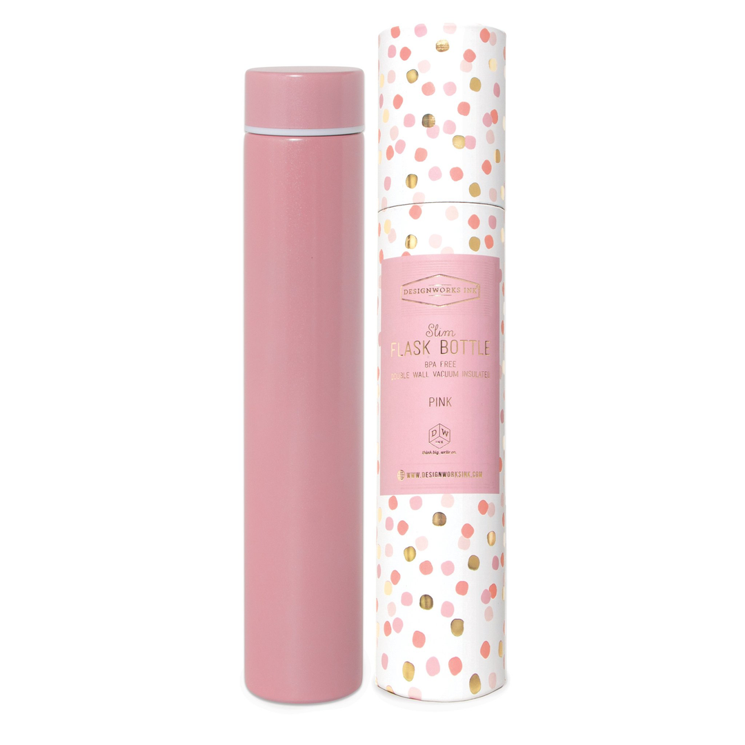 Pink Confetti Slim Flask Bottle - Kingfisher Road - Online Boutique