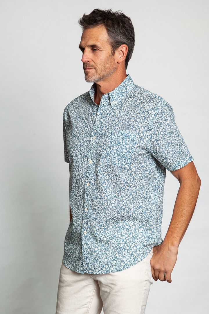 Super Bloom Short Sleeve Shirt - Denim - Kingfisher Road - Online Boutique