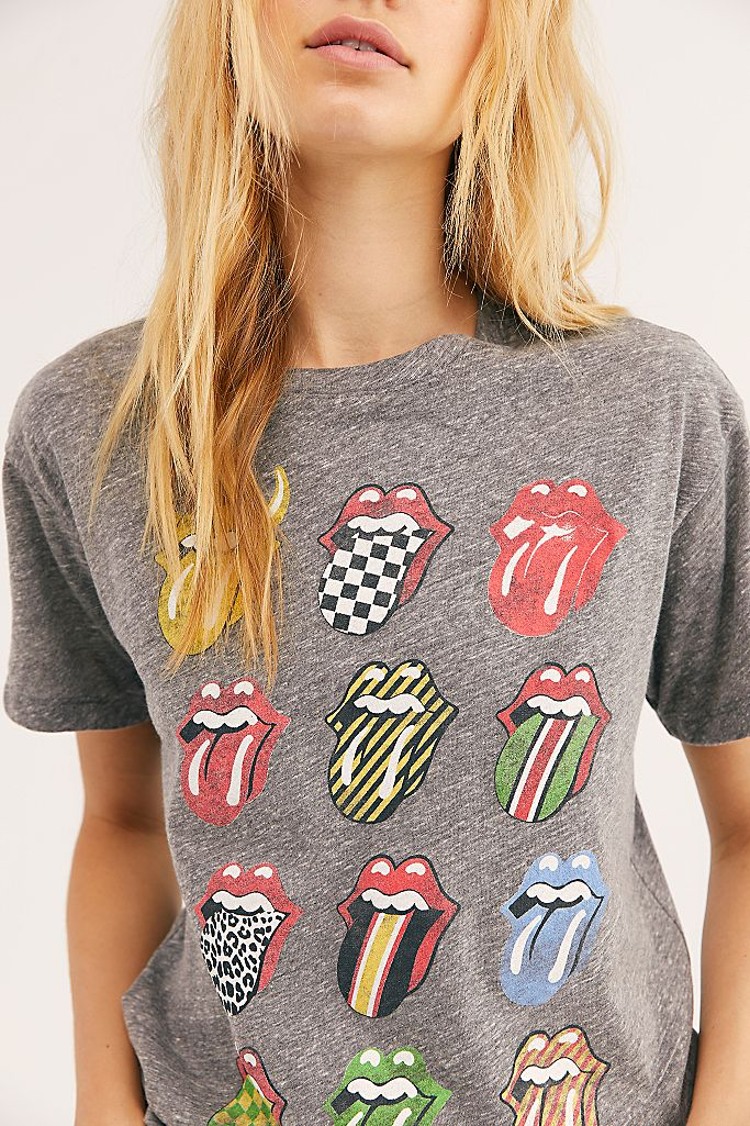 Rolling Stones 12 Tongues Tee - Heather Grey - Kingfisher Road - Online Boutique