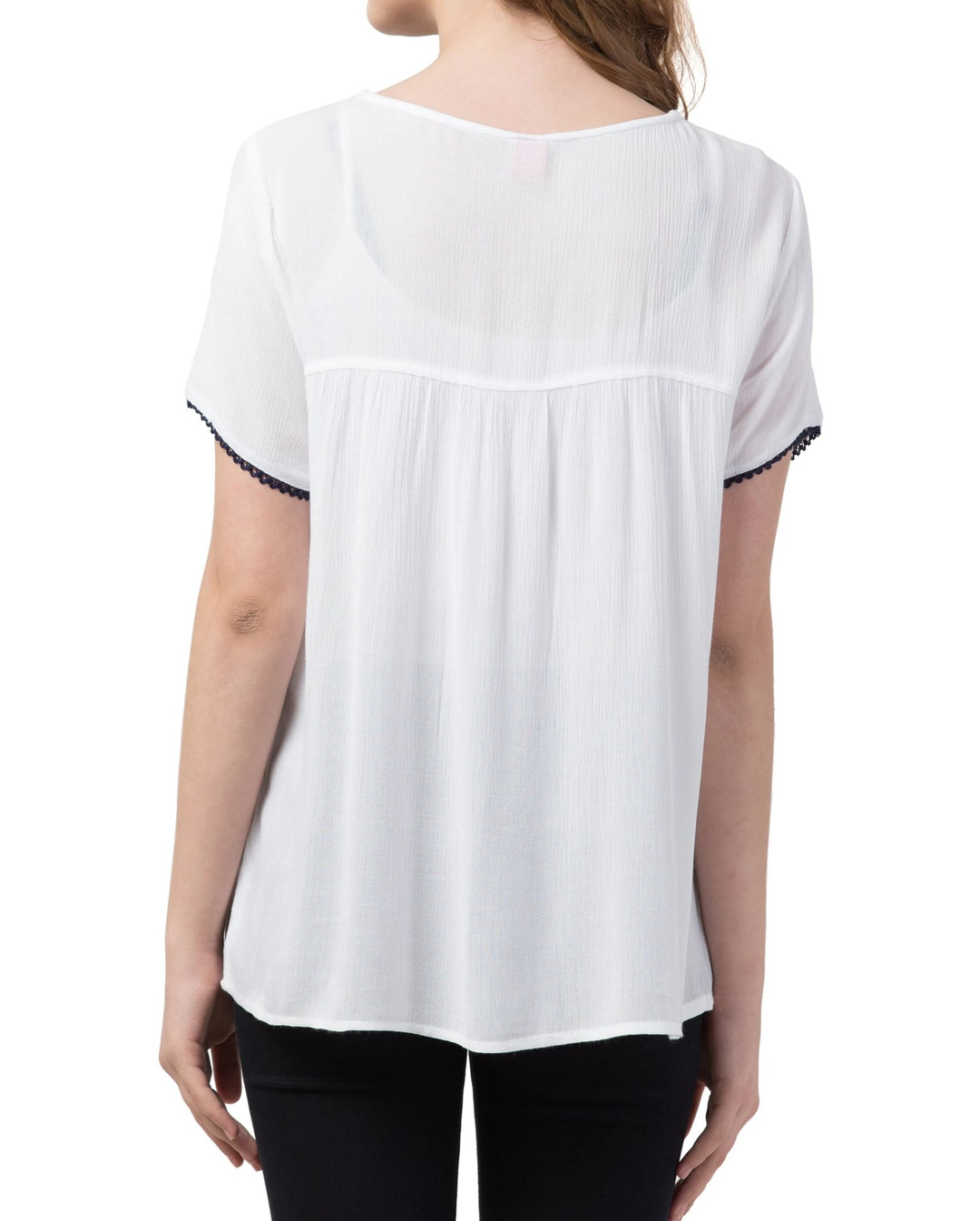 Short Sleeve Embroidered Top - Kingfisher Road - Online Boutique