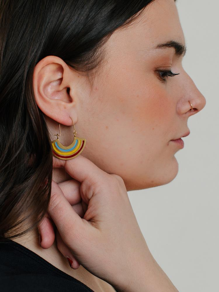 Petite Rainbow Earrings Multi Color - Kingfisher Road - Online Boutique