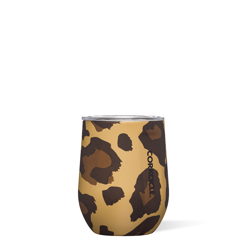 Luxe Leopard Stemless Cup 12oz - Kingfisher Road - Online Boutique