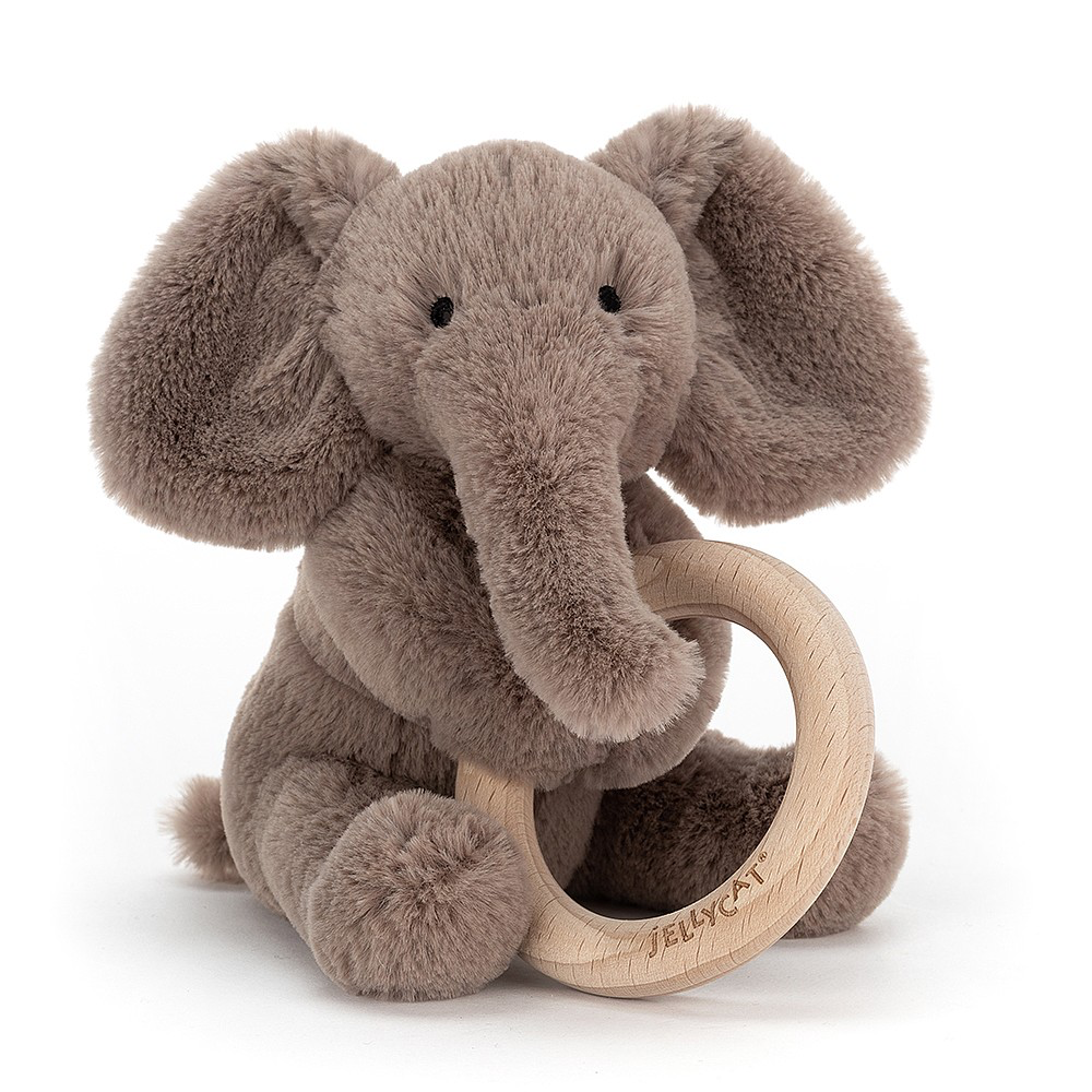 Elephant Wooden Ring Toy - Kingfisher Road - Online Boutique