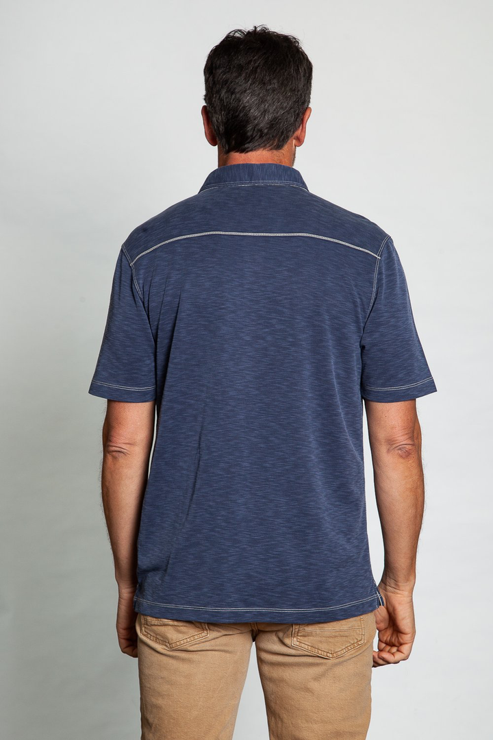Sueded Short Sleeve Polo - Kingfisher Road - Online Boutique