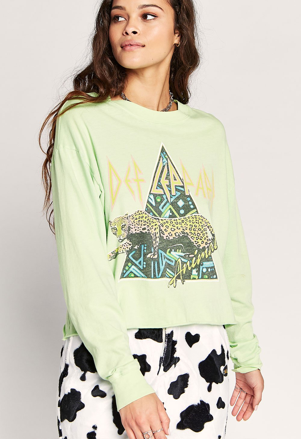 Def Leppard Animal Long Sleeve Crop - Kingfisher Road - Online Boutique