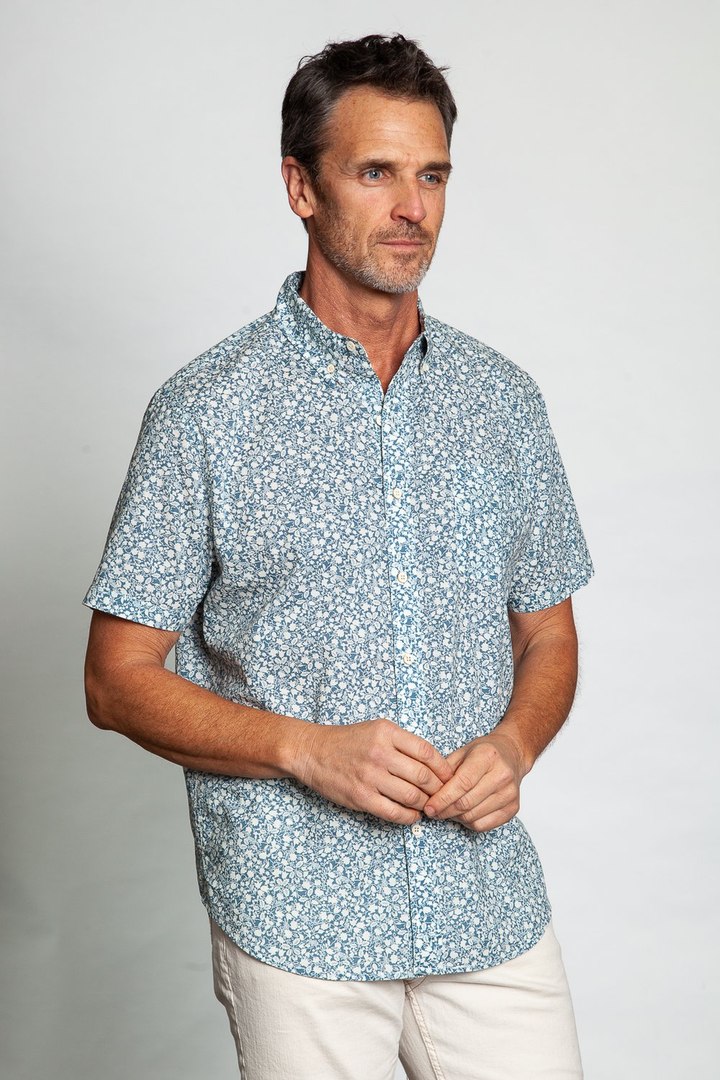 Super Bloom Short Sleeve Shirt - Denim - Kingfisher Road - Online Boutique