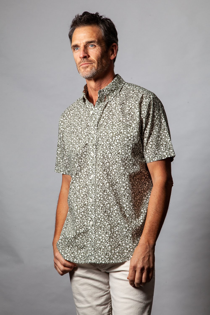 Super Bloom Short Sleeve Shirt - Olive - Kingfisher Road - Online Boutique