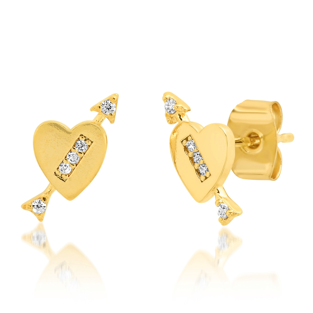 Arrow Heart Pave Stud - Kingfisher Road - Online Boutique