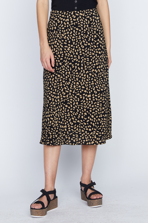 Everyday Midi Skirt - Black Modern Dots - Kingfisher Road - Online Boutique