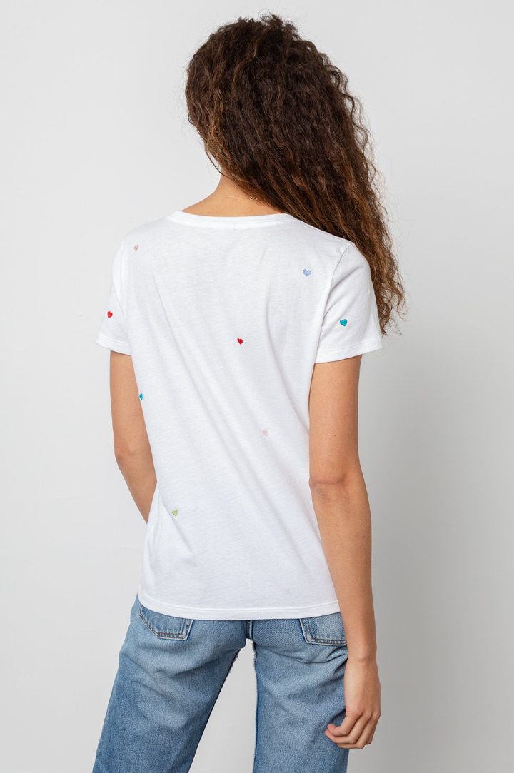 Cara Top - White Embroidered Hearts - Kingfisher Road - Online Boutique