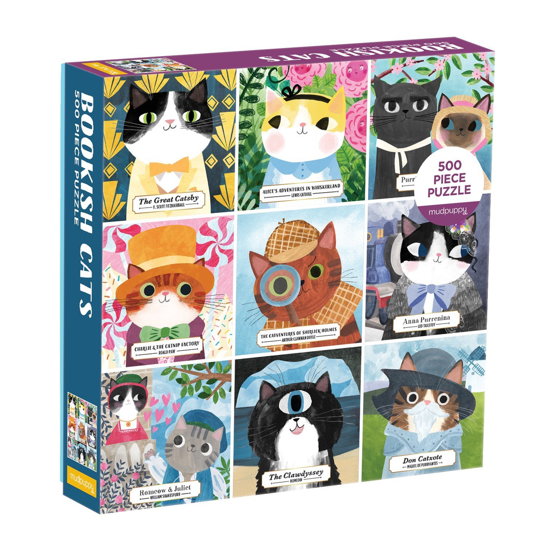 Bookish Cats 500 Piece Family Puzzle - Kingfisher Road - Online Boutique