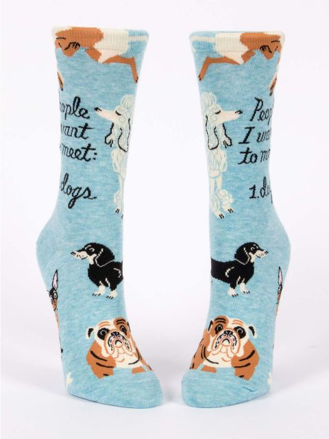 People To Meet: Dogs Women's Crew Socks - Kingfisher Road - Online Boutique