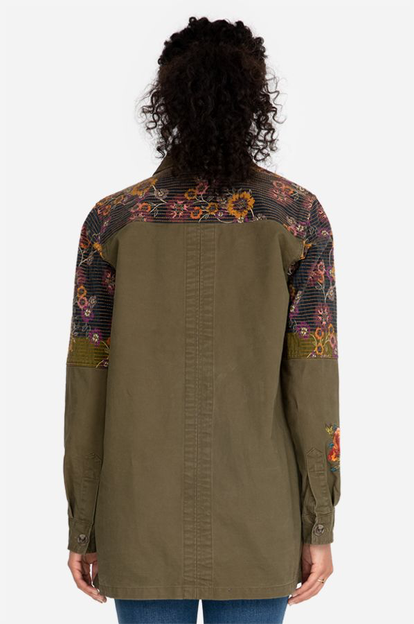 Patchwork Military Jacket - Kingfisher Road - Online Boutique