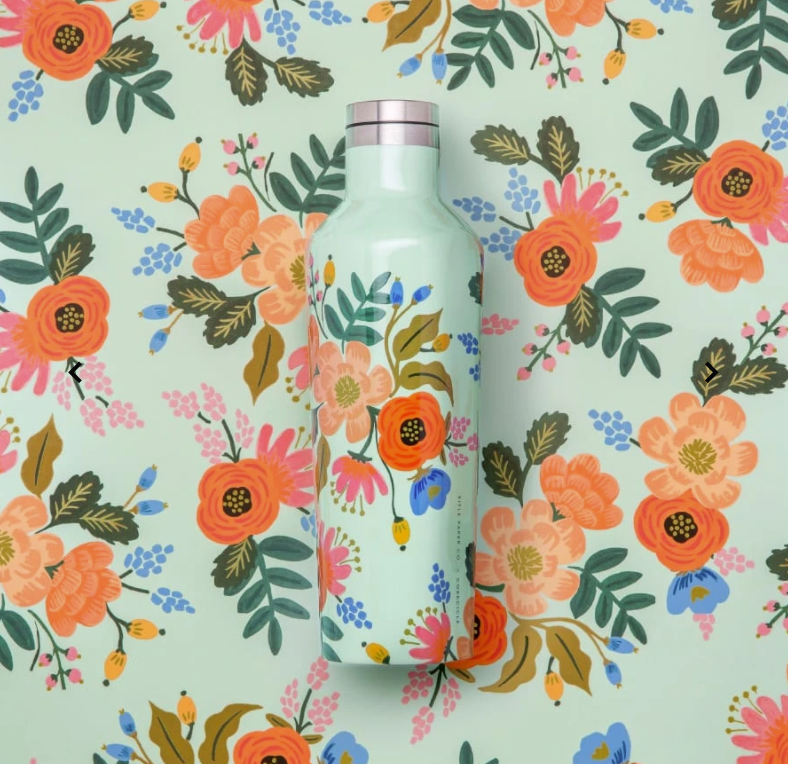 Lively Mint Floral Canteen 16oz - Kingfisher Road - Online Boutique