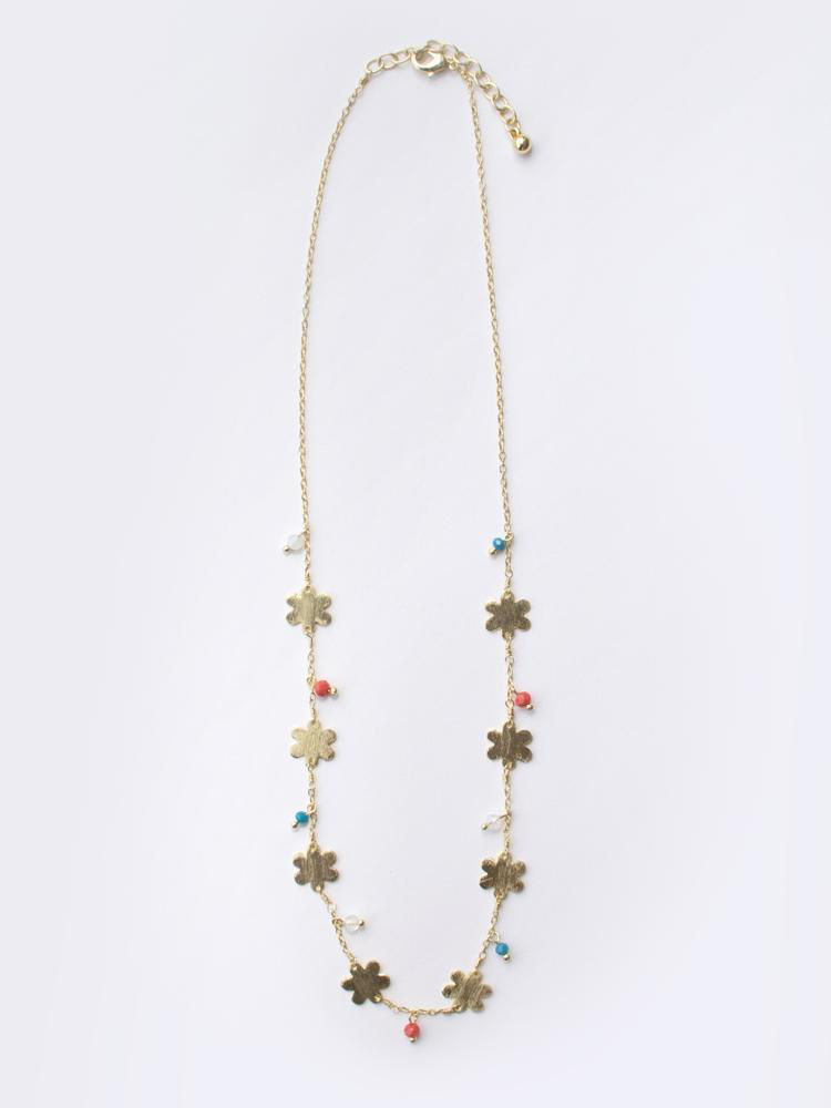 Petite Flower Necklace Gold - Kingfisher Road - Online Boutique