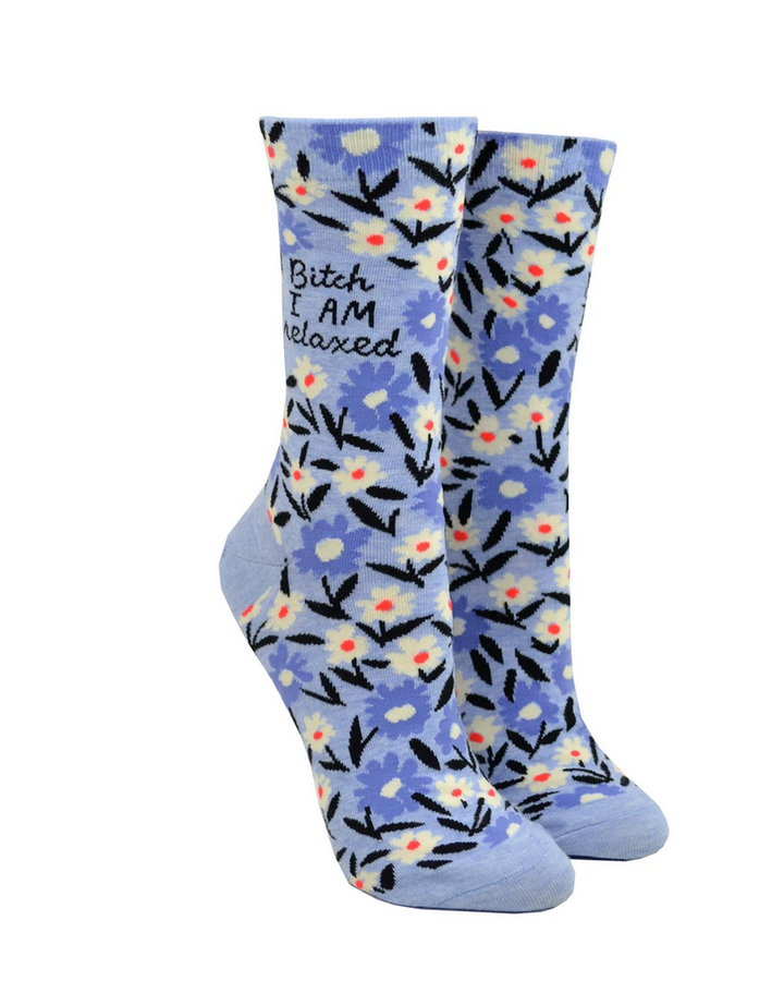 Bitch I Am Relaxed Women's Crew Socks - Kingfisher Road - Online Boutique