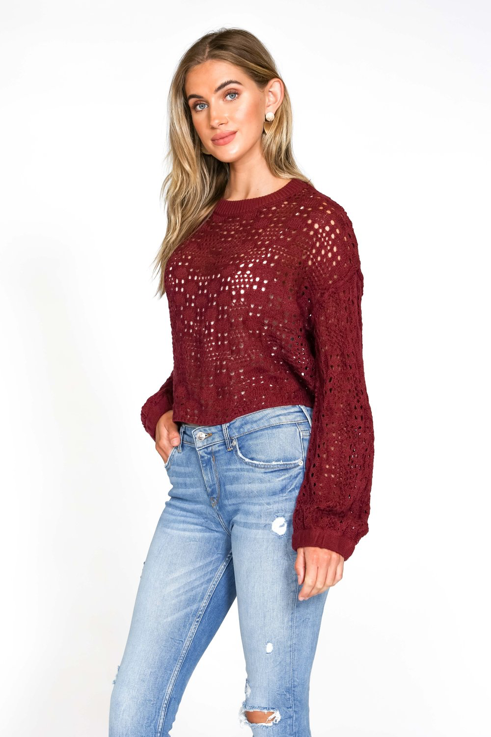 Laurel Sweater - Garnet - Kingfisher Road - Online Boutique