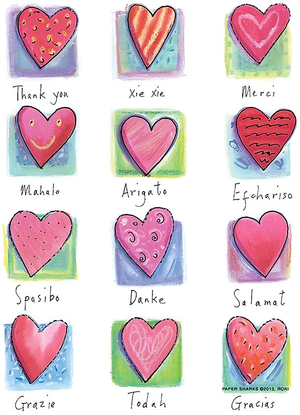 Thank You Hearts Dish Towel - Kingfisher Road - Online Boutique