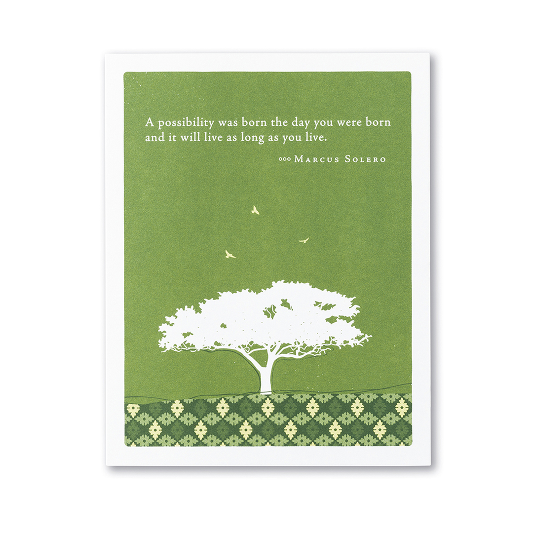 "A Possibility Was Born The Day..." Birthday Cards
