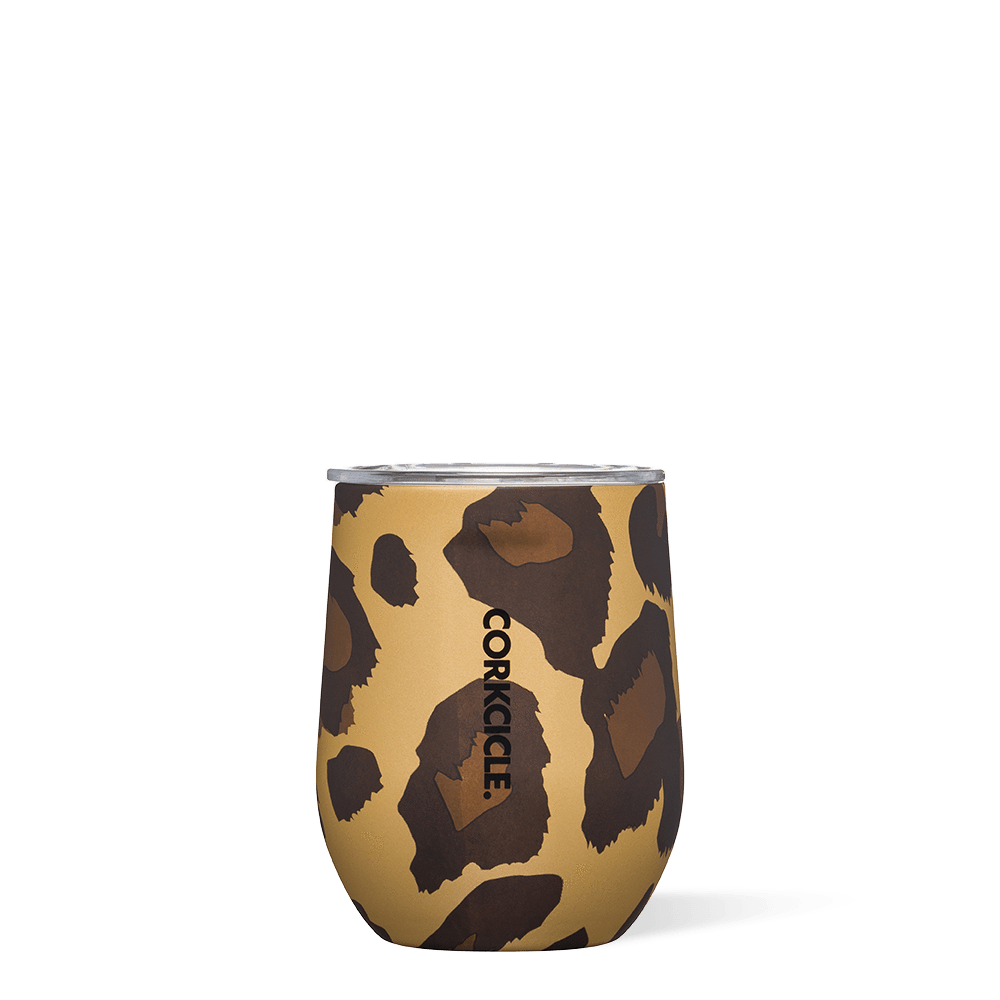 Luxe Leopard Stemless Cup 12oz - Kingfisher Road - Online Boutique