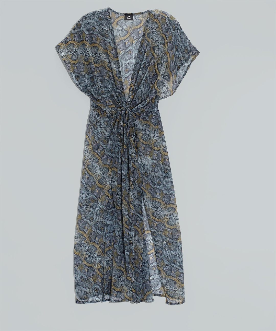 Grey Python Open Front Caftan - Kingfisher Road - Online Boutique