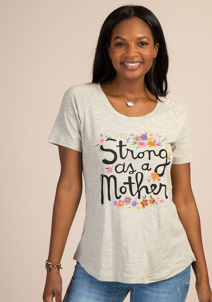 Strong As A Mother Boho Tee - Kingfisher Road - Online Boutique