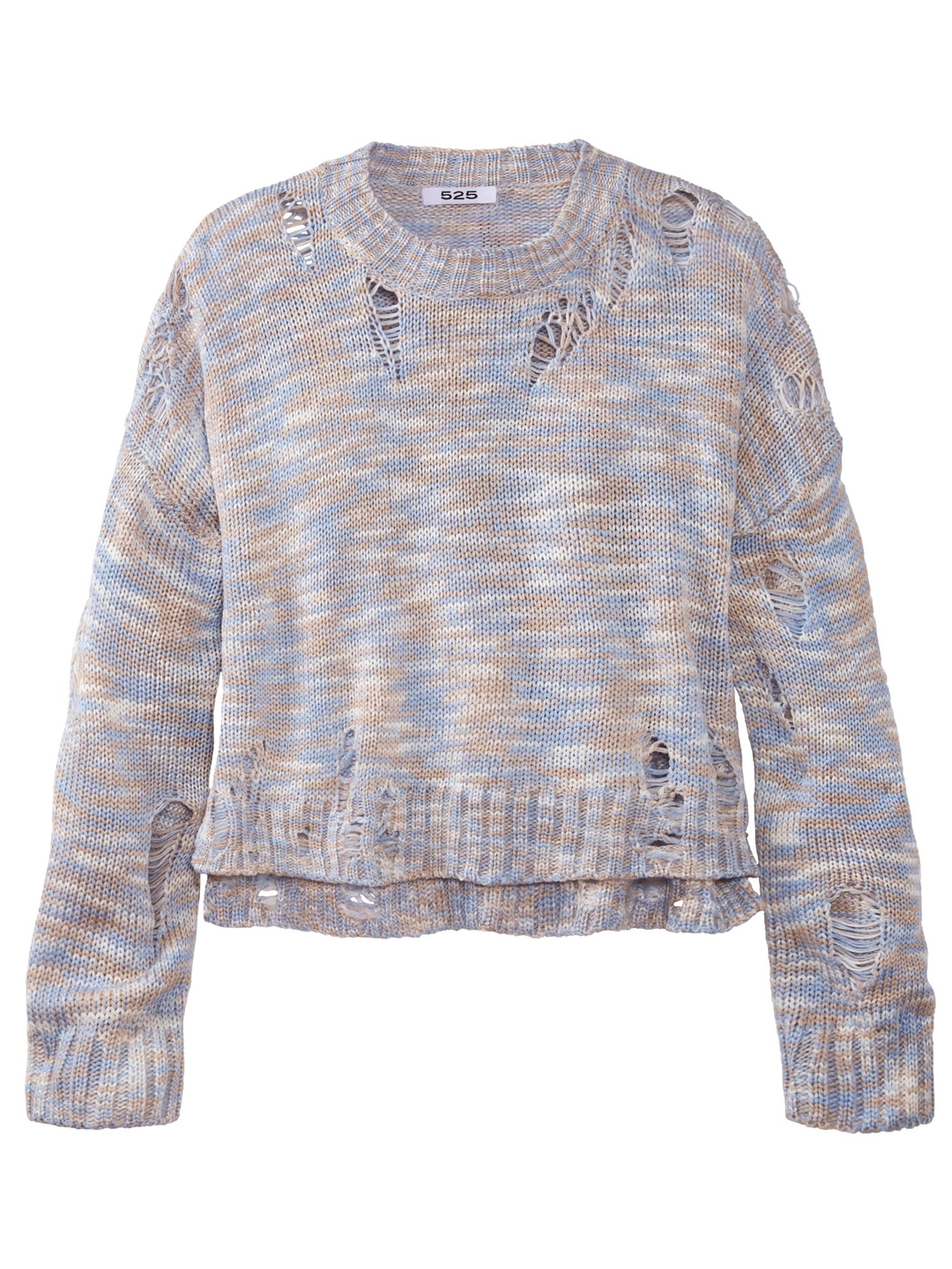 Distressed Pullover - Bleach White Multi - Kingfisher Road - Online Boutique
