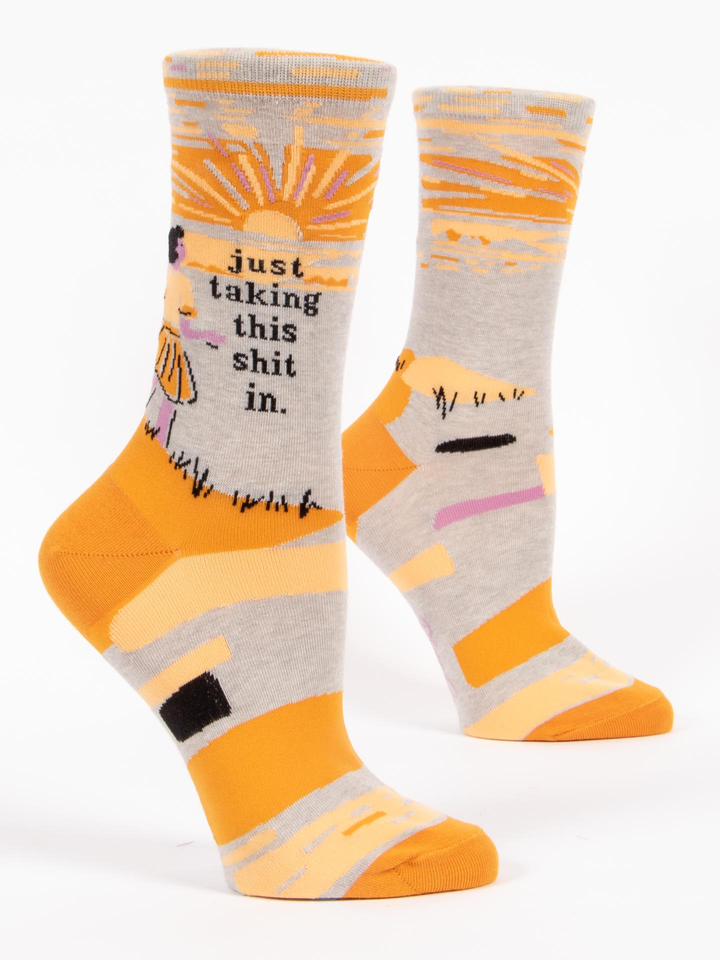 Just Taking This Shit In Women's Crew Socks - Kingfisher Road - Online Boutique