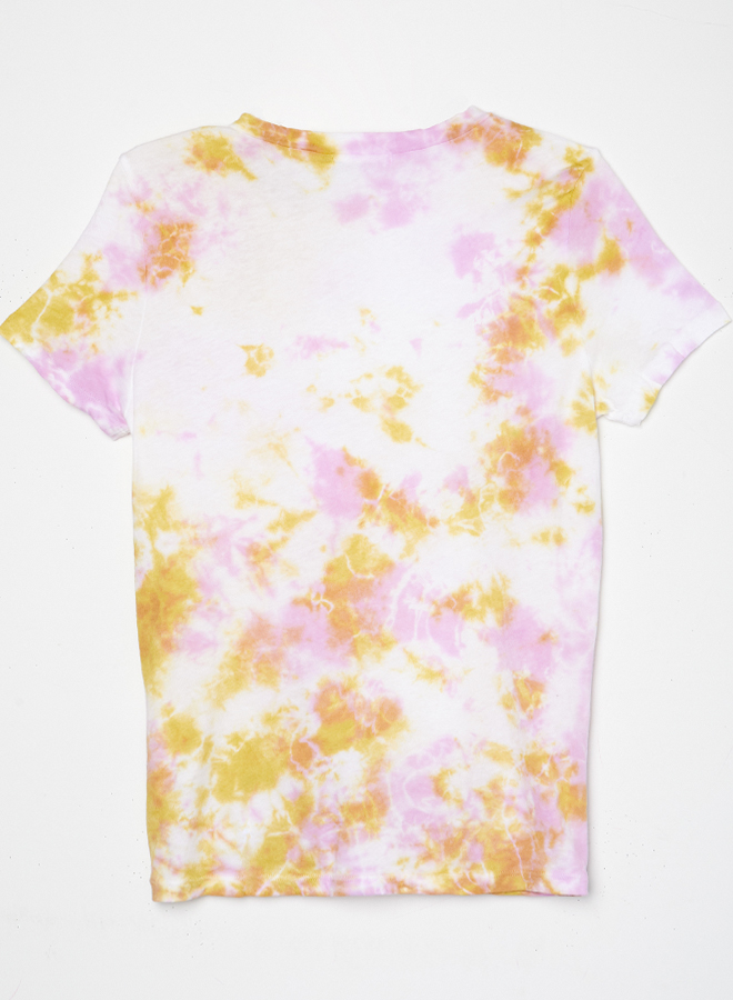 Colleen Crew Tee - Lilac/Volt Tie Dye - Kingfisher Road - Online Boutique