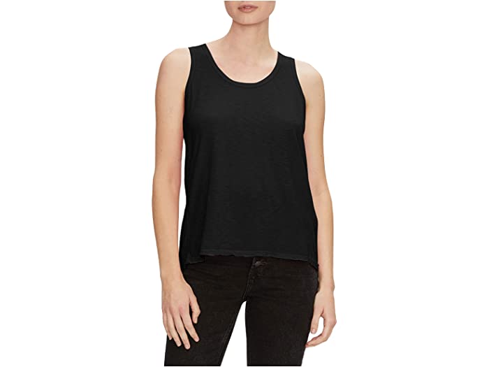 Lara Scoop Neck Tank with Ribbing - Black - Kingfisher Road - Online Boutique