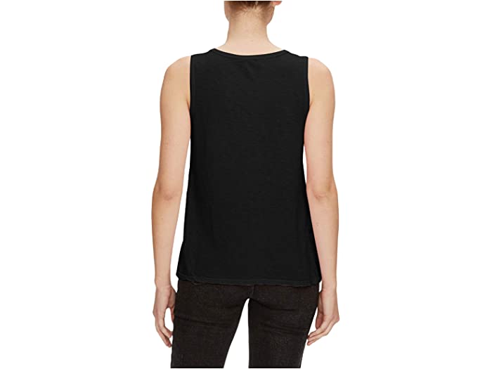 Lara Scoop Neck Tank with Ribbing - Black - Kingfisher Road - Online Boutique