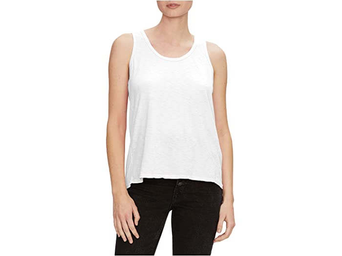 Lara Scoop Neck Tank with Ribbing - White - Kingfisher Road - Online Boutique