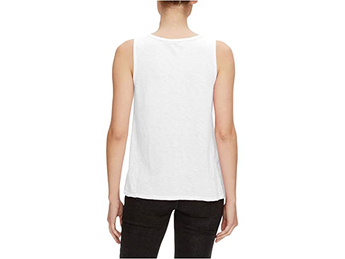 Lara Scoop Neck Tank with Ribbing - White - Kingfisher Road - Online Boutique